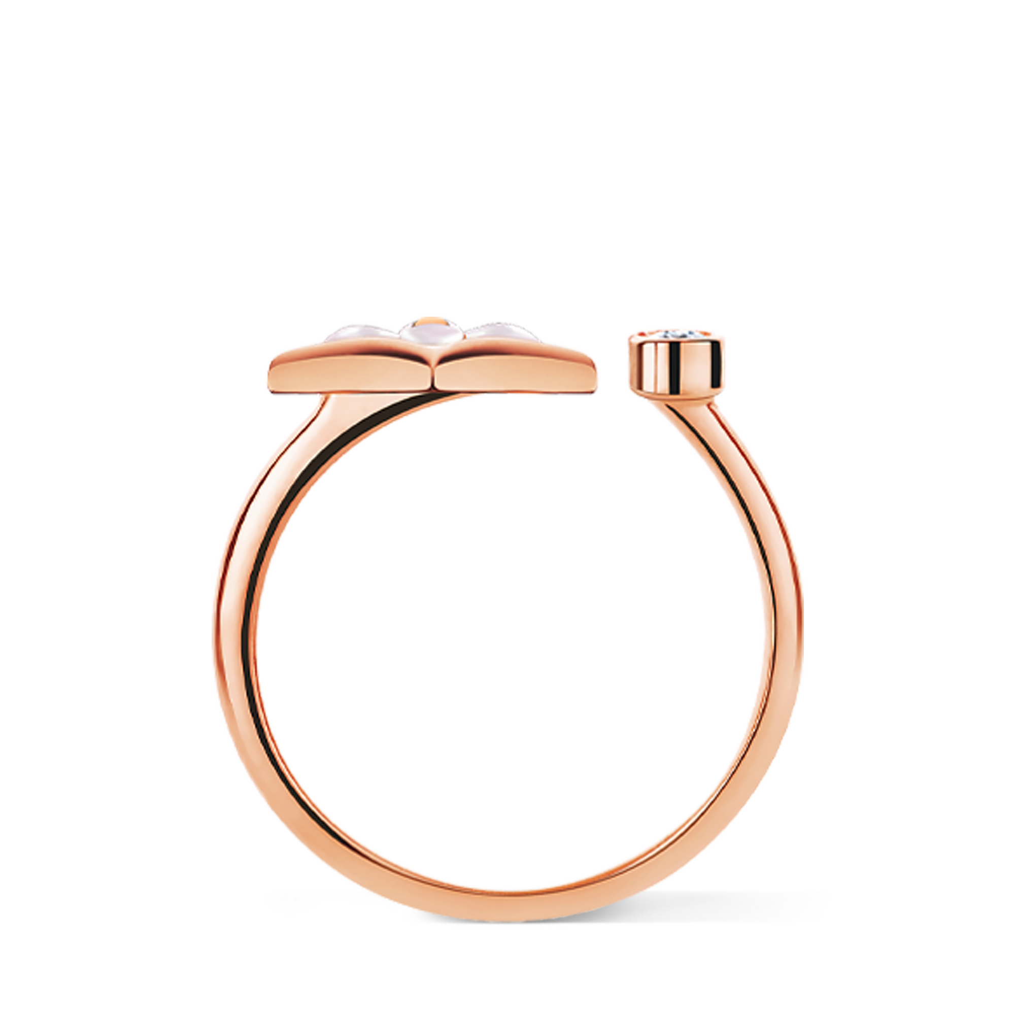 Color Blossom Mini Star Ring, Pink Gold, White Mother-of-Pearl and